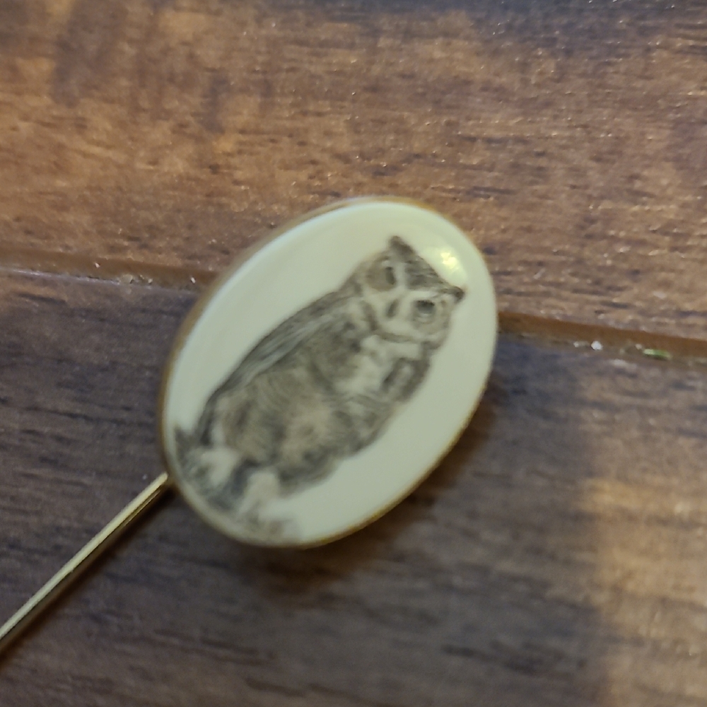 Vintage Owl Stick Pin - Picture 3 of 7